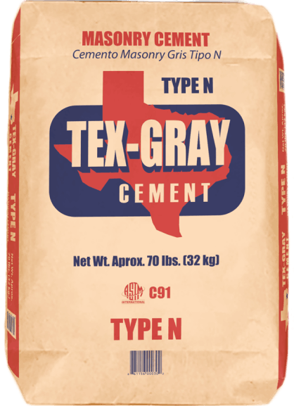 tex gray type n masonry cement bag