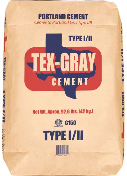 tex gray cement type 1 2 portland cement bag