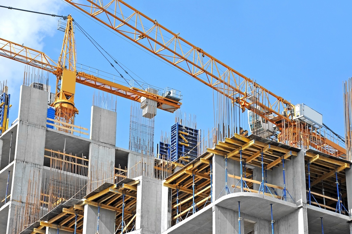 A building under construction using the most reliable cement on the market