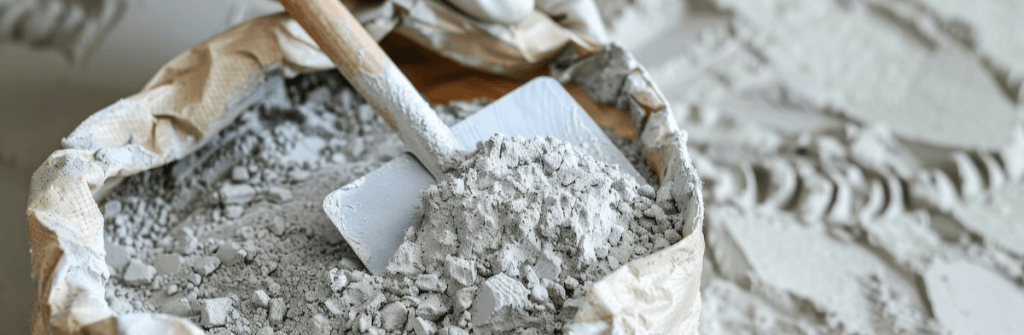 White Portland cement ready to be mixed