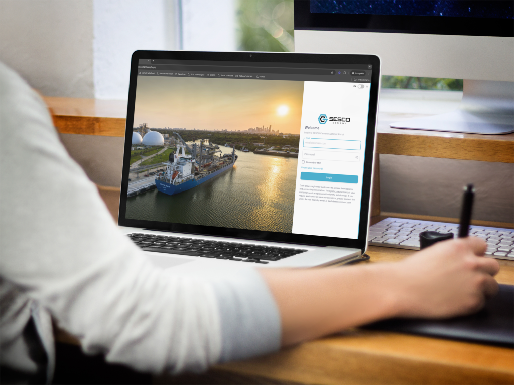SESCO Cement customer using the Dash customer portal for cement ordering needs