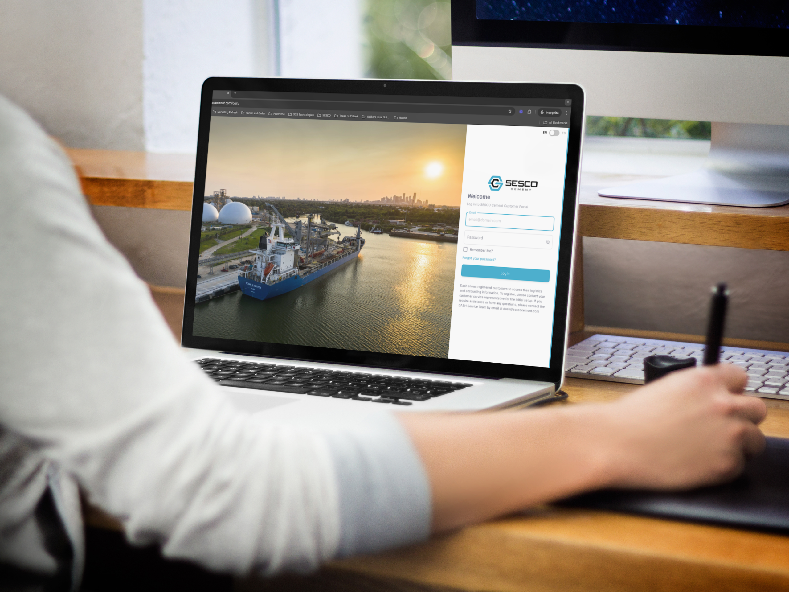 SESCO Cement customer using the Dash customer portal for cement ordering needs